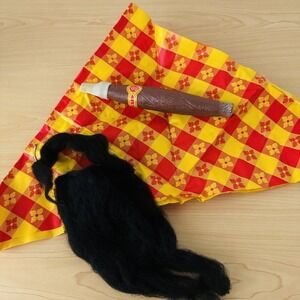 Vtg 60s Plastic Hobo Costume Fake Cigar Beard Knapsack Halloween Novelty Lot